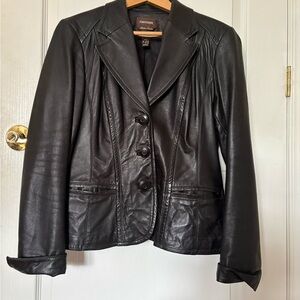 Vintage Black Leather Women's Jacket
